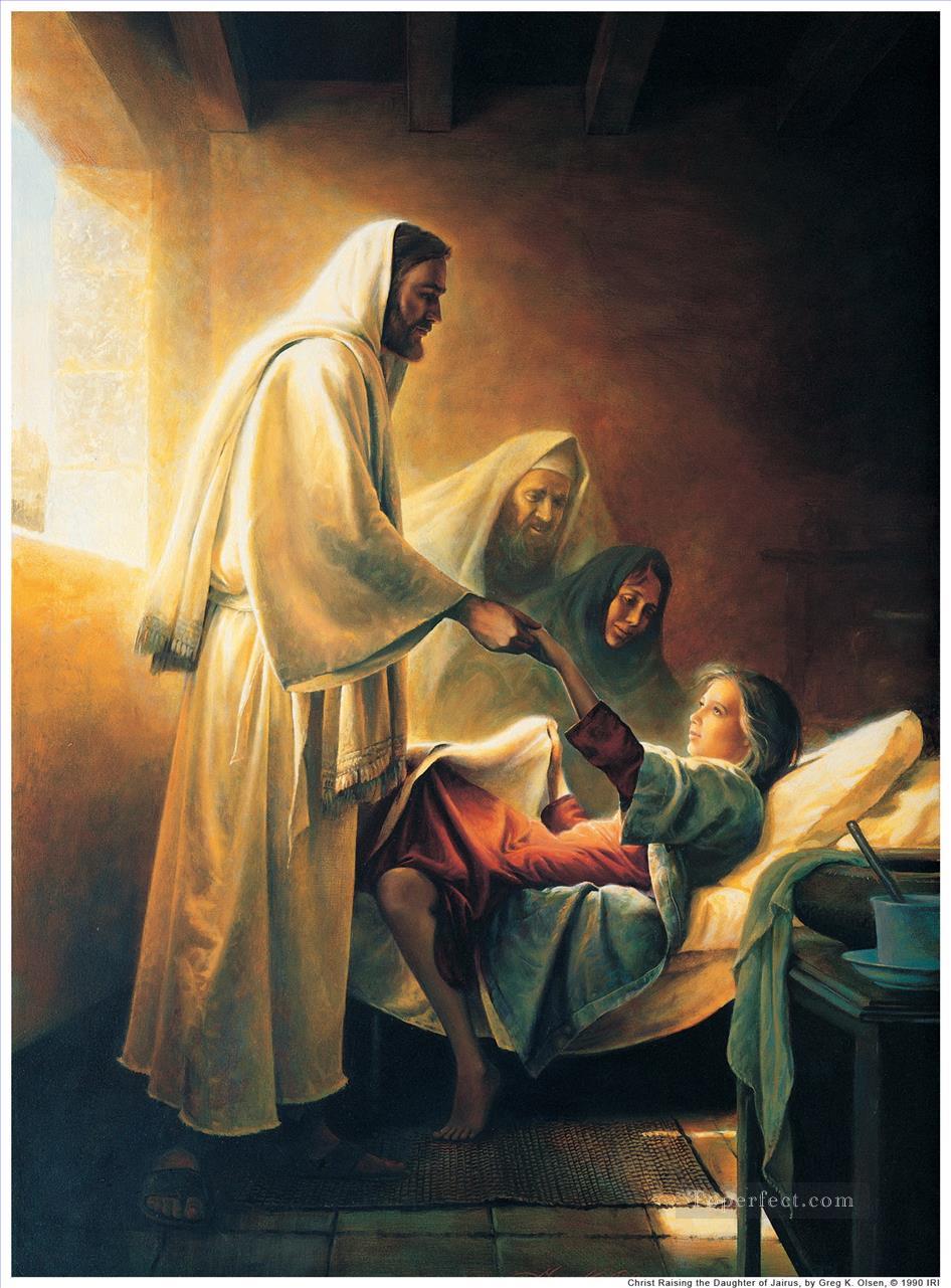 Jesus raising the daughter of Jairus Oil Paintings